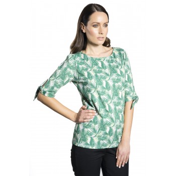 Blouse with tropical print